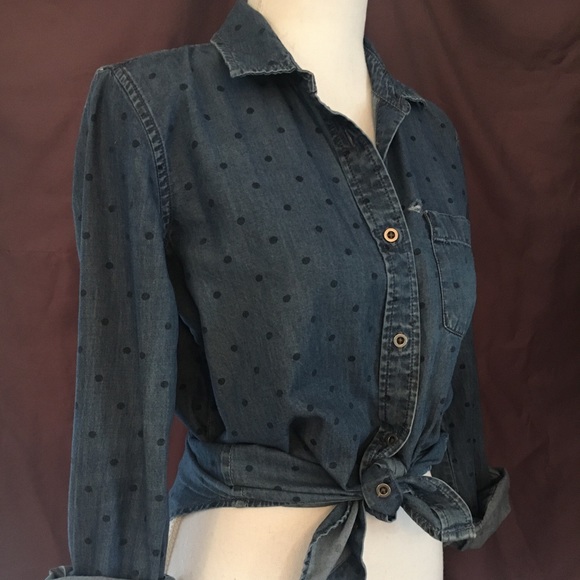 ☀️Polka Dot Denim Button Up☀️ - Picture 2 of 4